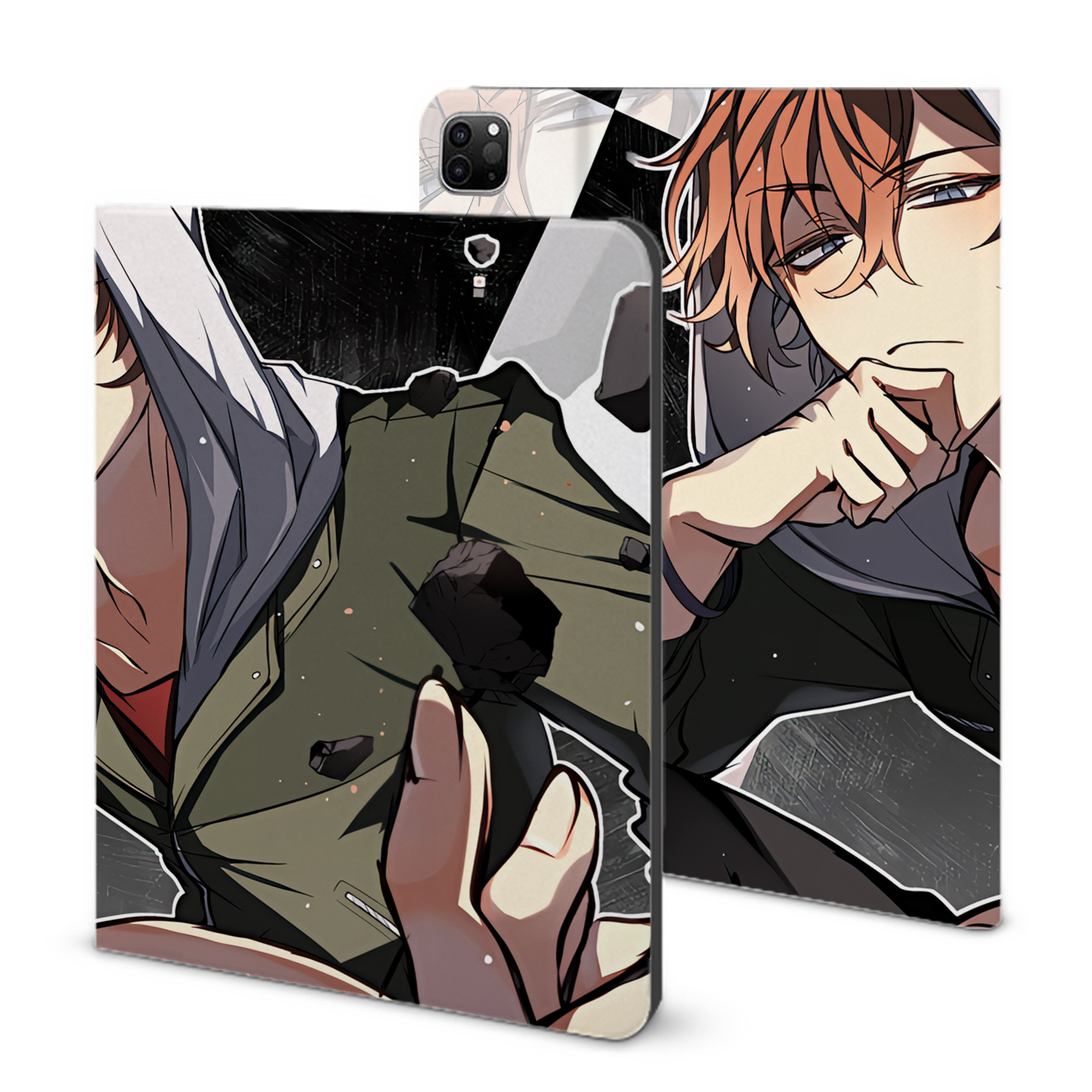 （画像用） 文豪ストレイドッグス Bungo Stray Dogs IPad ケース ブック型 PUレザー TPU 耐衝撃 軽量 薄型 ペン収納なし 全面保護 IPad 各モデル対応